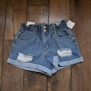 Denim Blue Women's Ripped Shorts